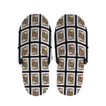 Jack Of Clubs Playing Card Pattern Print Slippers