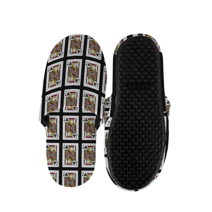 Jack Of Clubs Playing Card Pattern Print Slippers