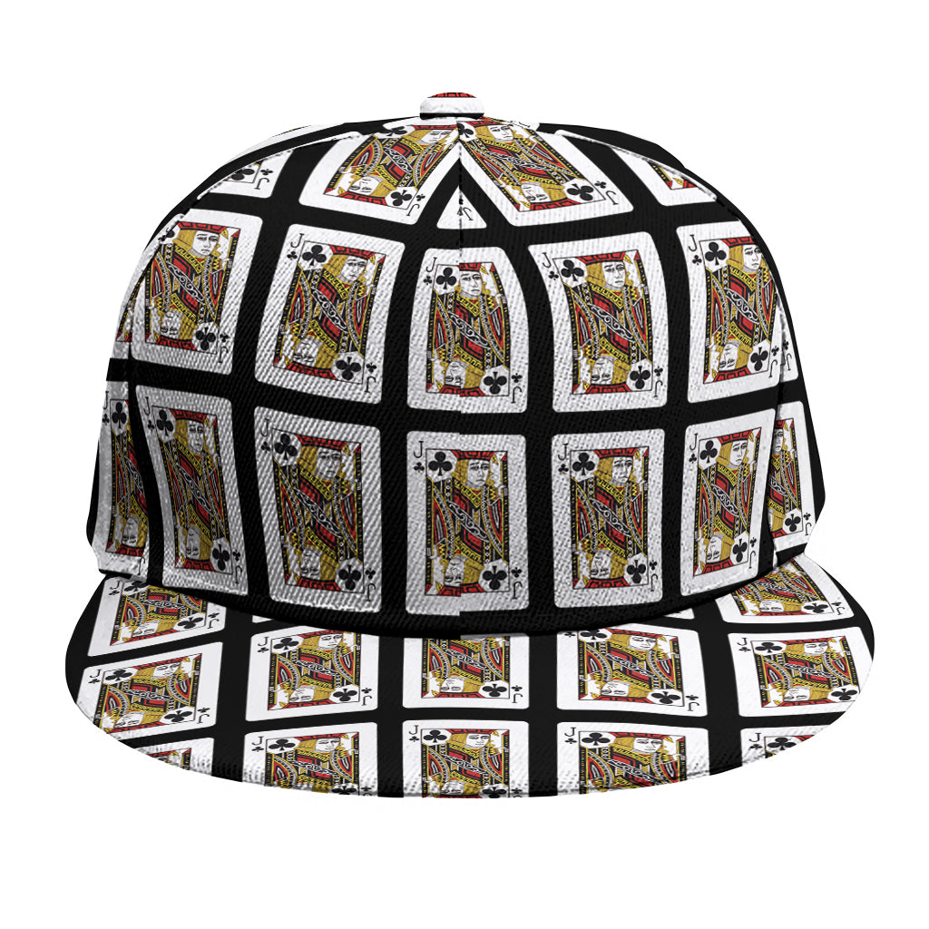 Jack Of Clubs Playing Card Pattern Print Snapback Cap