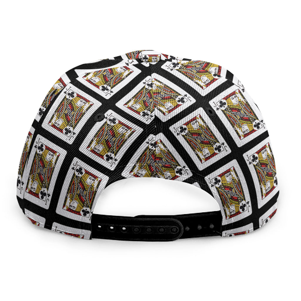 Jack Of Clubs Playing Card Pattern Print Snapback Cap