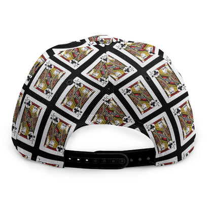 Jack Of Clubs Playing Card Pattern Print Snapback Cap