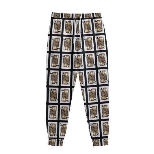 Jack Of Clubs Playing Card Pattern Print Sweatpants