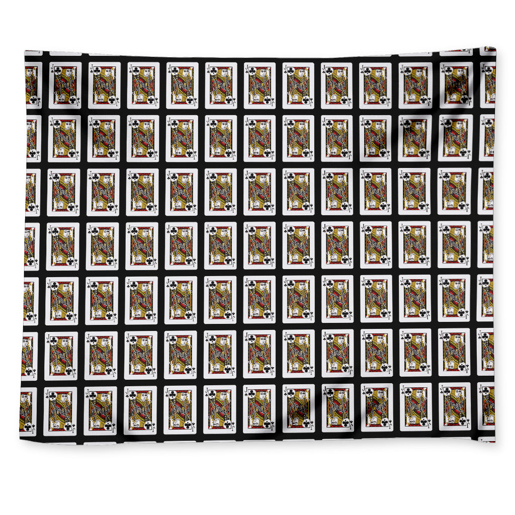Jack Of Clubs Playing Card Pattern Print Tapestry