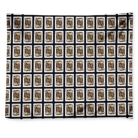 Jack Of Clubs Playing Card Pattern Print Tapestry