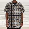 Jack Of Clubs Playing Card Pattern Print Textured Short Sleeve Shirt