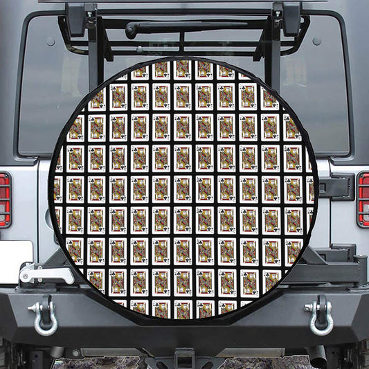 Jack Of Clubs Playing Card Pattern Print Tire Cover