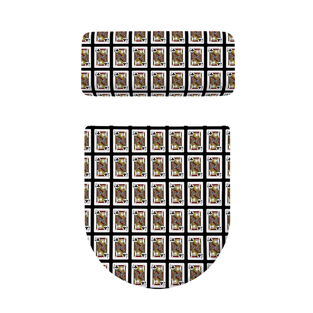 Jack Of Clubs Playing Card Pattern Print Toilet Lid And Tank Cover Set