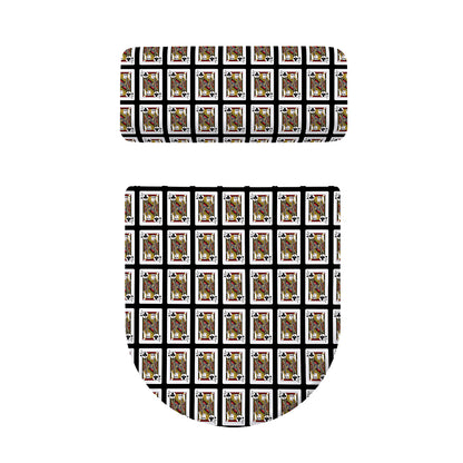 Jack Of Clubs Playing Card Pattern Print Toilet Lid And Tank Cover Set