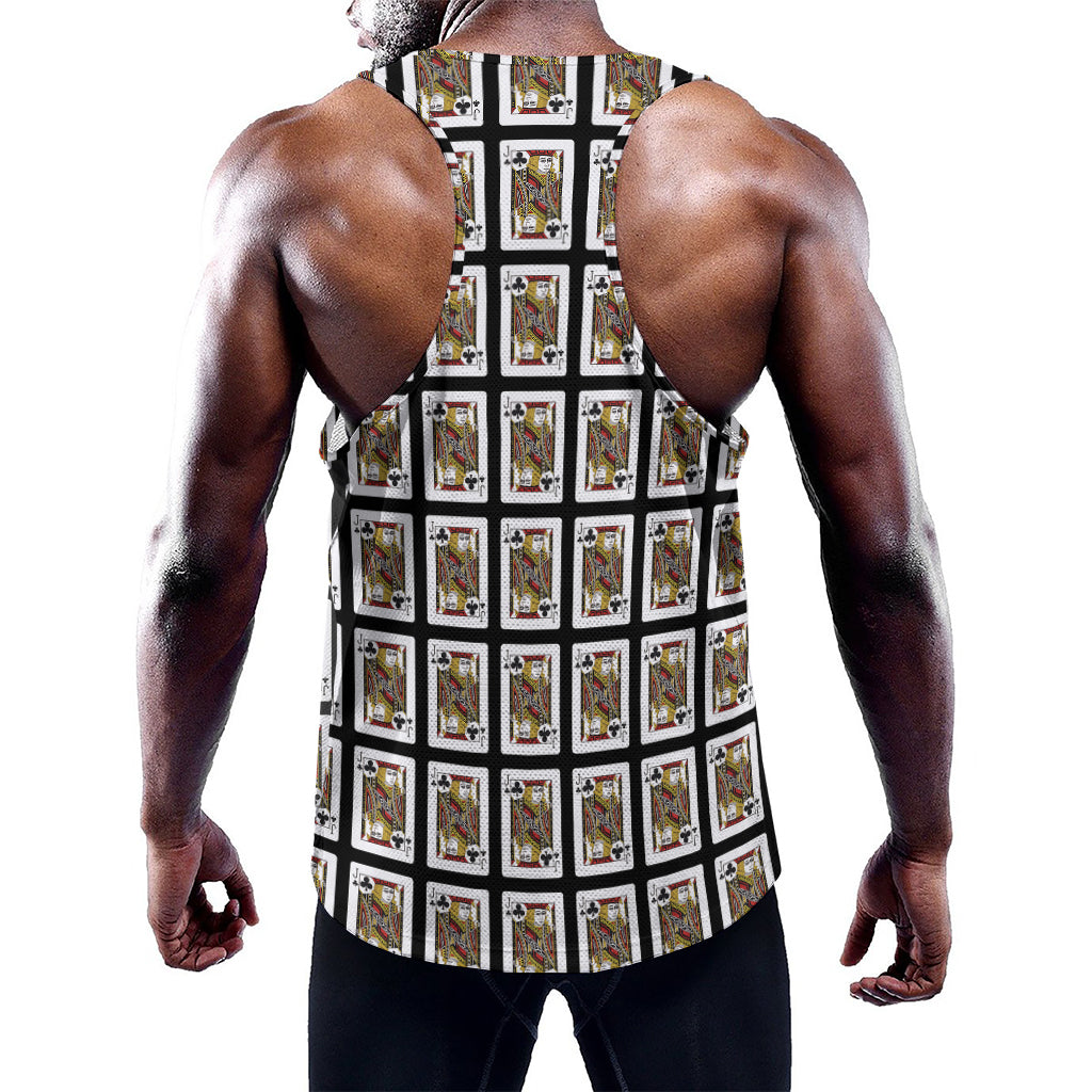 Jack Of Clubs Playing Card Pattern Print Training Tank Top