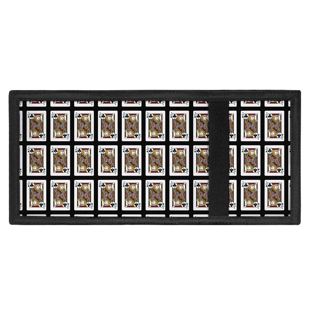 Jack Of Clubs Playing Card Pattern Print Trifold Wallet