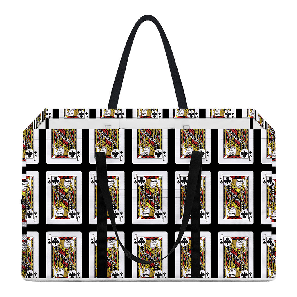 Jack Of Clubs Playing Card Pattern Print Utility Tote Bag