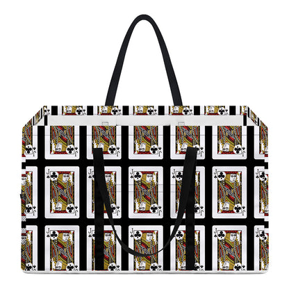 Jack Of Clubs Playing Card Pattern Print Utility Tote Bag