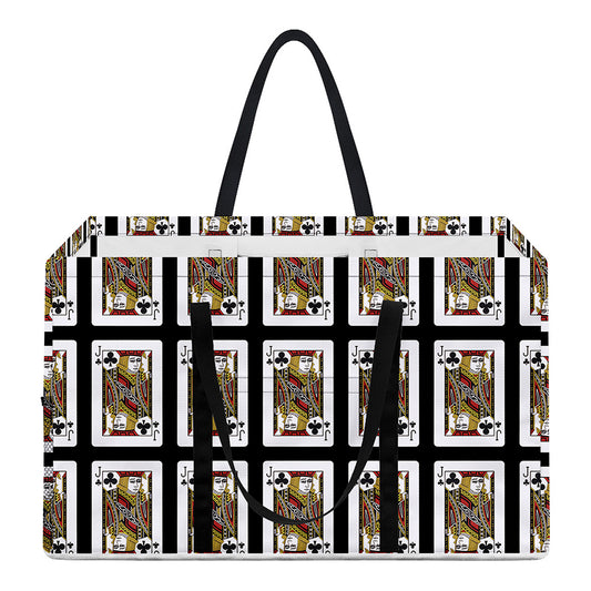 Jack Of Clubs Playing Card Pattern Print Utility Tote Bag
