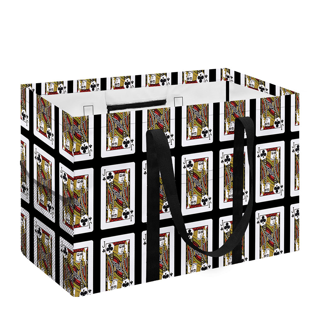 Jack Of Clubs Playing Card Pattern Print Utility Tote Bag
