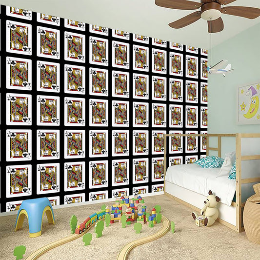Jack Of Clubs Playing Card Pattern Print Wall Sticker