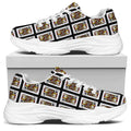 Jack Of Clubs Playing Card Pattern Print White Chunky Shoes