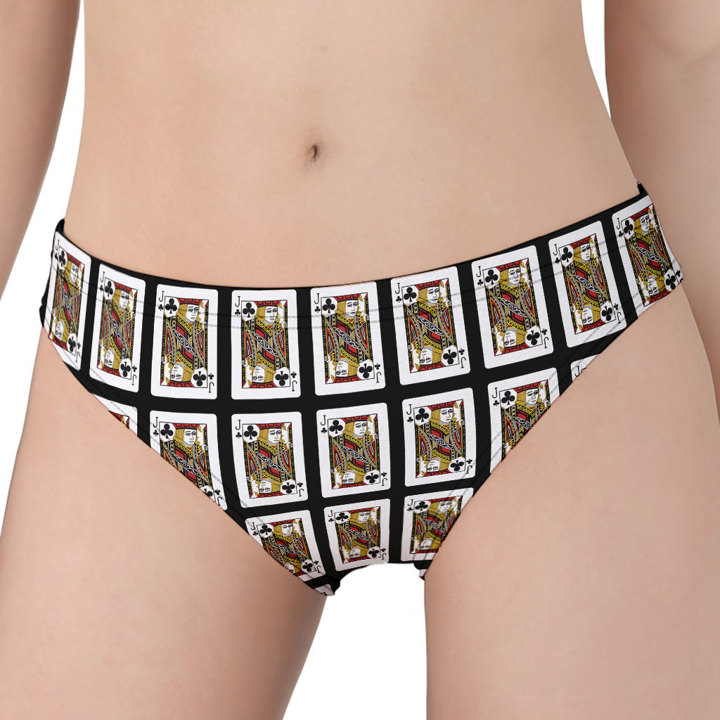 Jack Of Clubs Playing Card Pattern Print Women's Panties