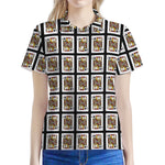 Jack Of Clubs Playing Card Pattern Print Women's Polo Shirt