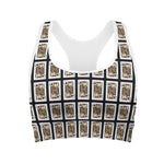 Jack Of Clubs Playing Card Pattern Print Women's Sports Bra