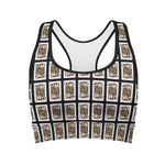 Jack Of Clubs Playing Card Pattern Print Women's Sports Bra