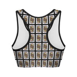 Jack Of Clubs Playing Card Pattern Print Women's Sports Bra