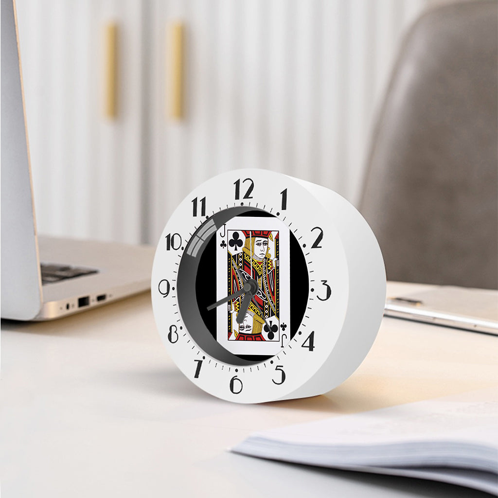 Jack Of Clubs Playing Card Print Alarm Clock