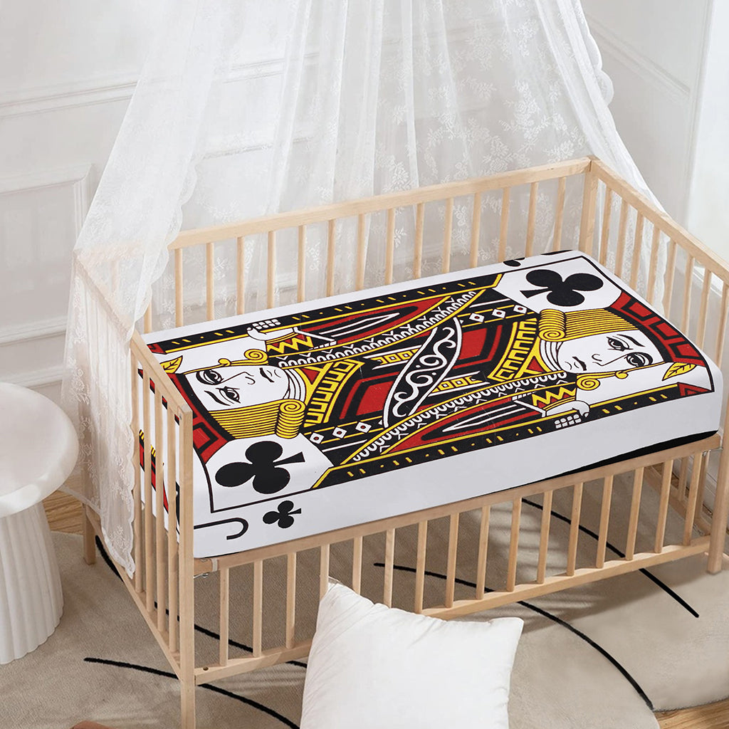 Jack Of Clubs Playing Card Print Baby Crib Sheet