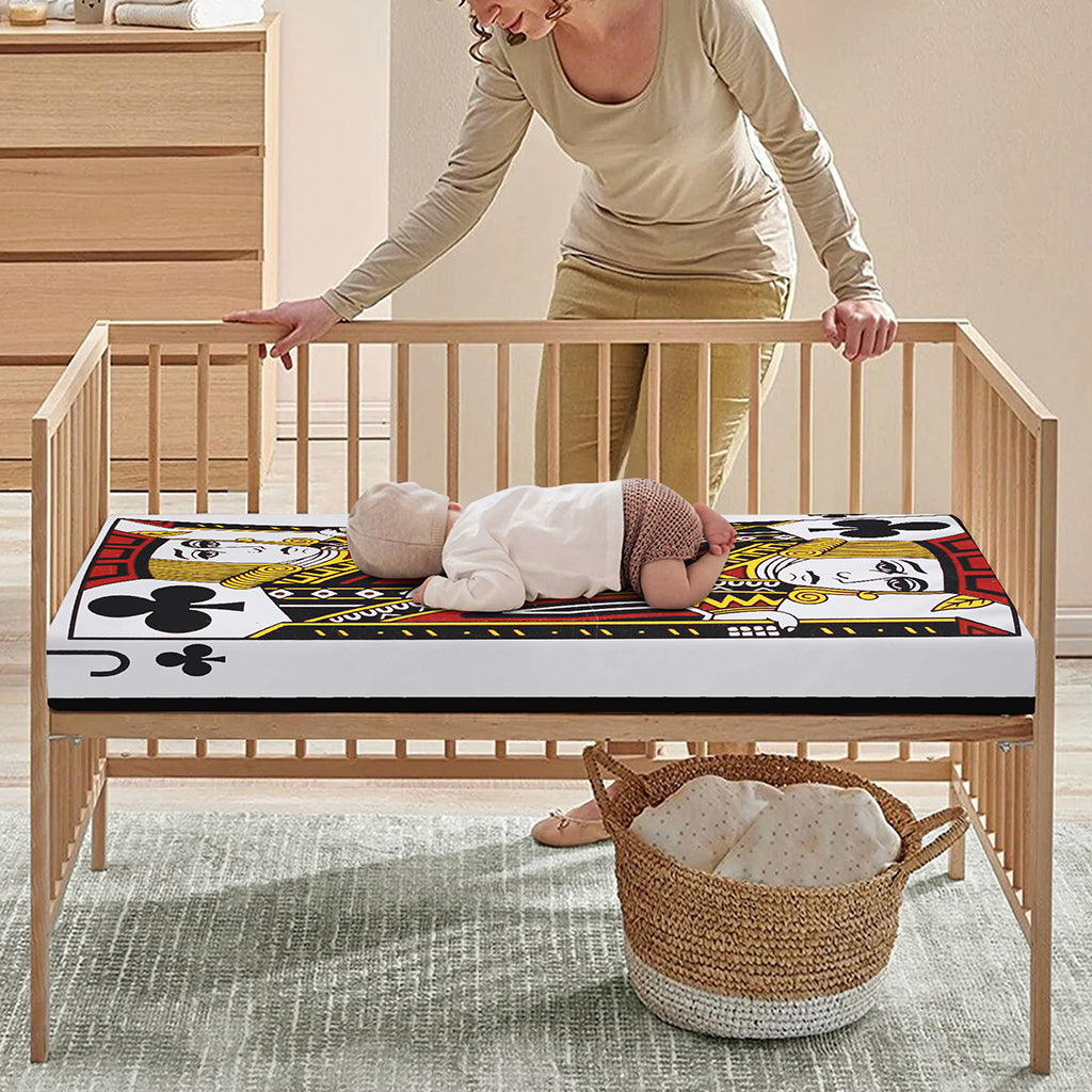 Jack Of Clubs Playing Card Print Baby Crib Sheet