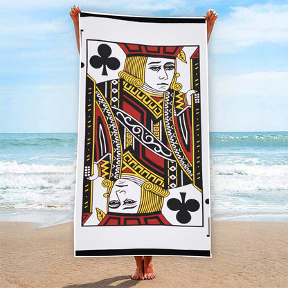 Jack Of Clubs Playing Card Print Beach Towel