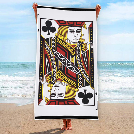 Jack Of Clubs Playing Card Print Beach Towel
