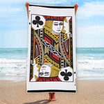 Jack Of Clubs Playing Card Print Beach Towel