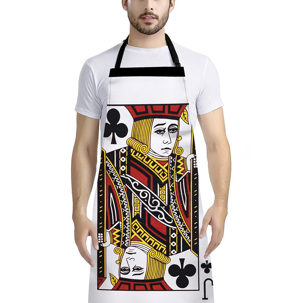 Jack Of Clubs Playing Card Print Bib Apron With Pocket