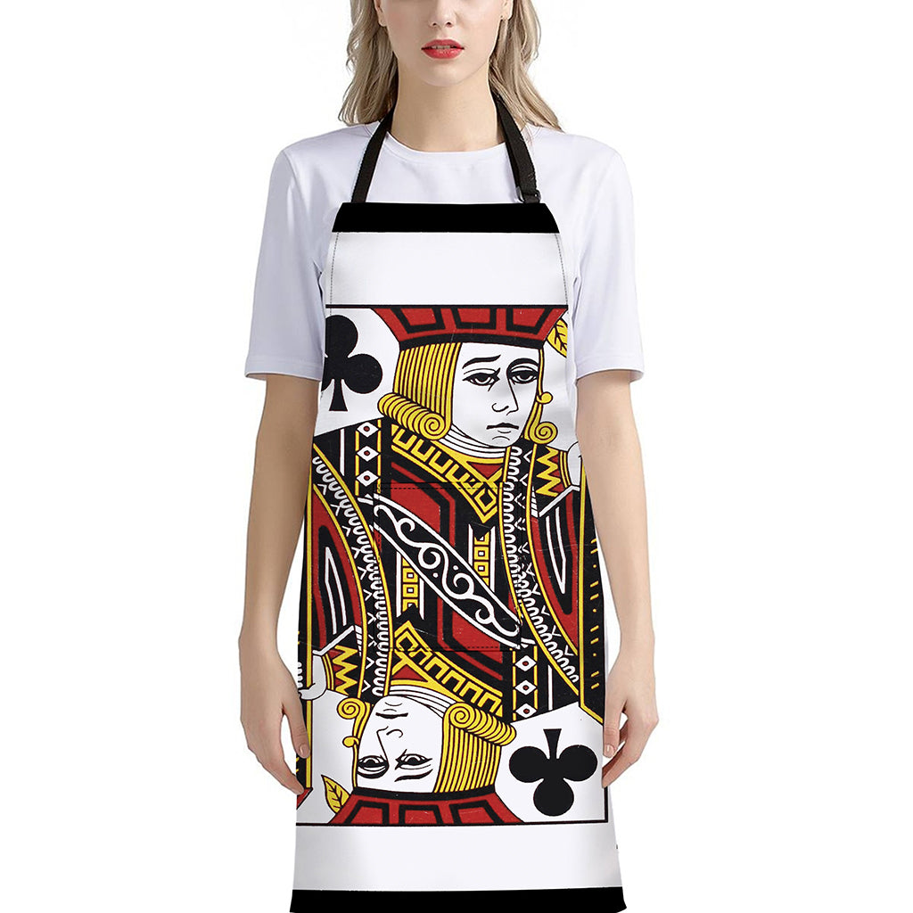 Jack Of Clubs Playing Card Print Bib Apron With Pocket