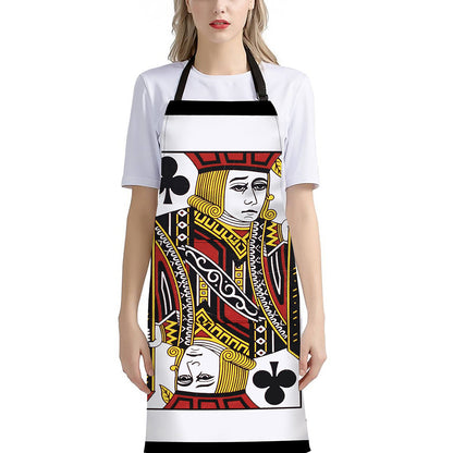 Jack Of Clubs Playing Card Print Bib Apron With Pocket