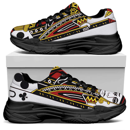 Jack Of Clubs Playing Card Print Black Chunky Shoes