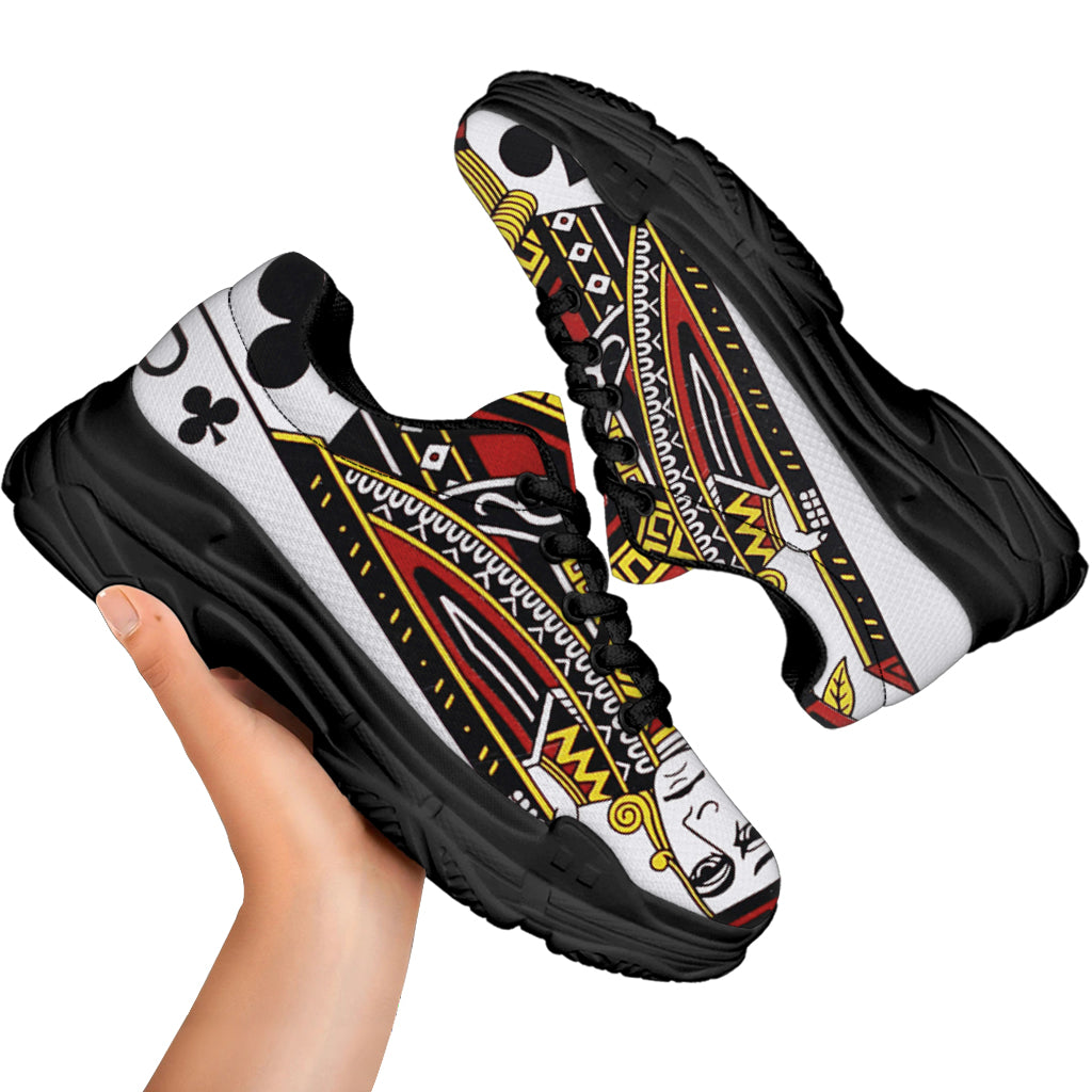 Jack Of Clubs Playing Card Print Black Chunky Shoes