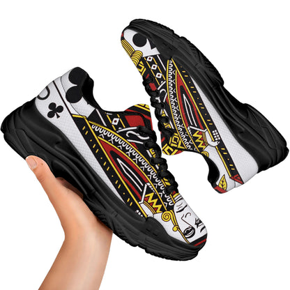 Jack Of Clubs Playing Card Print Black Chunky Shoes
