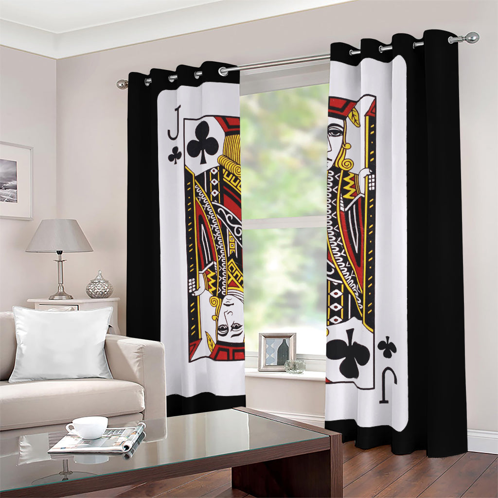 Jack Of Clubs Playing Card Print Blackout Grommet Curtains