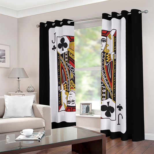 Jack Of Clubs Playing Card Print Blackout Grommet Curtains