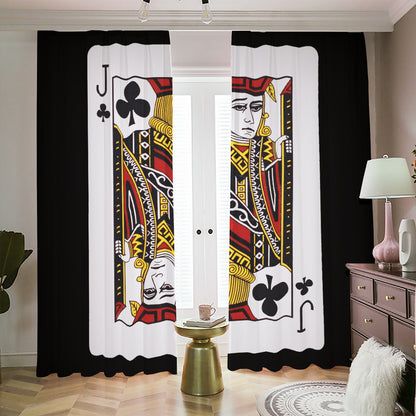 Jack Of Clubs Playing Card Print Blackout Pencil Pleat Curtains