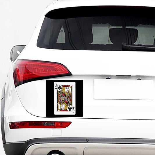 Jack Of Clubs Playing Card Print Car Sticker