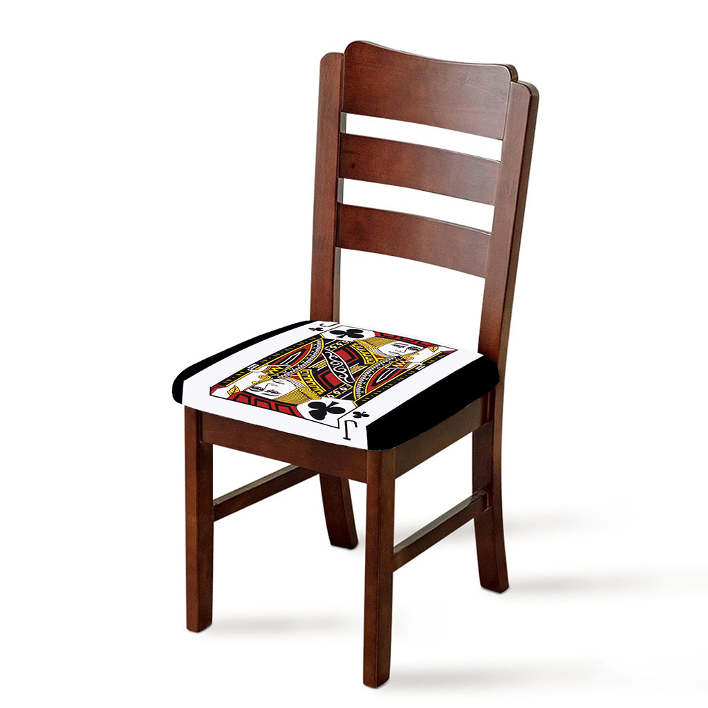 Jack Of Clubs Playing Card Print Chair Cushion Cover