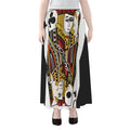 Jack Of Clubs Playing Card Print Chiffon Maxi Skirt