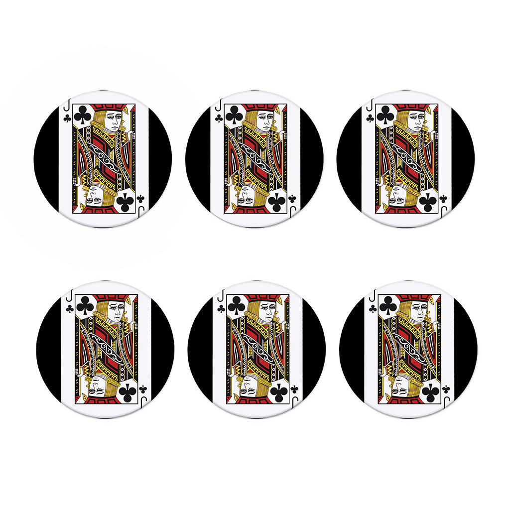 Jack Of Clubs Playing Card Print Coaster Set