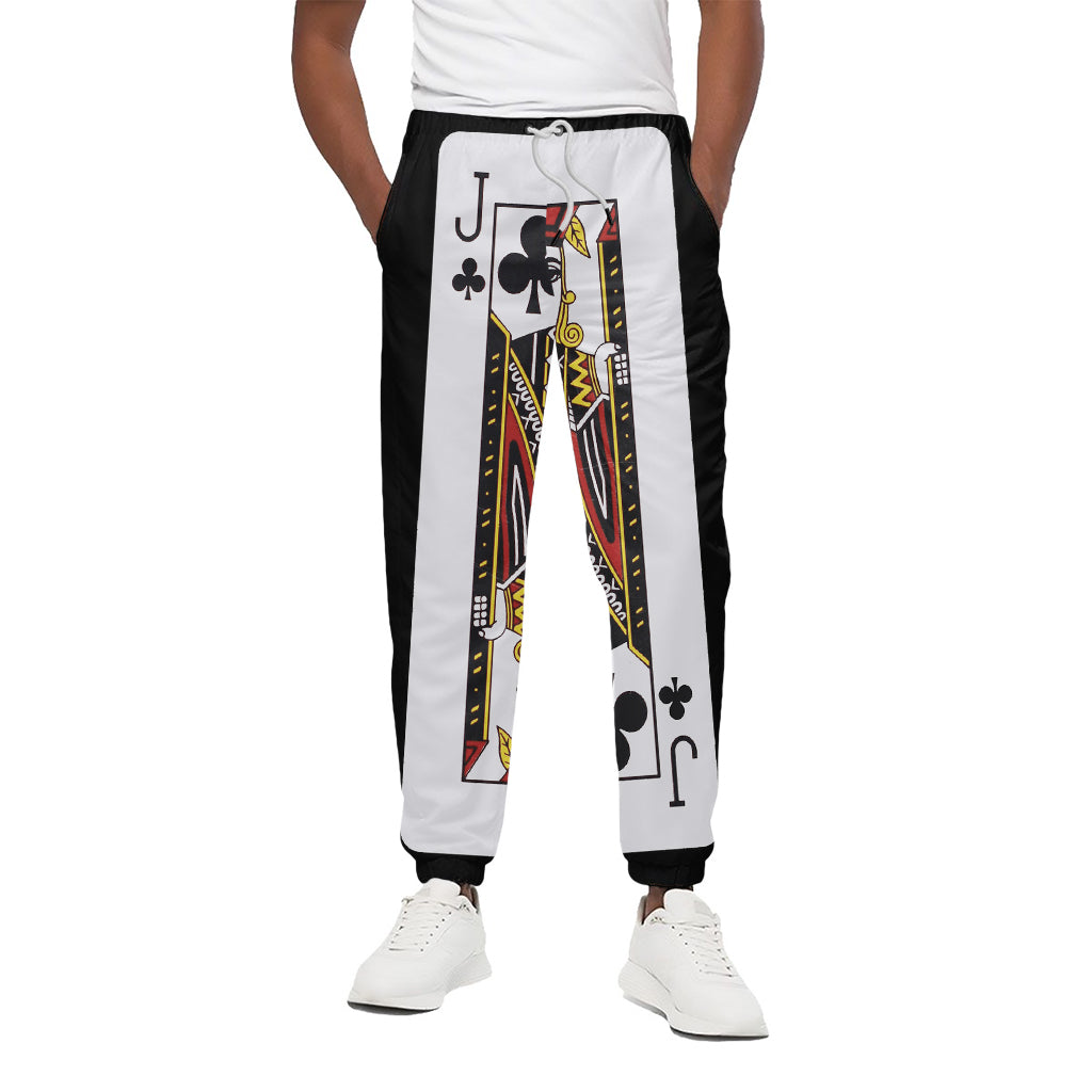 Jack Of Clubs Playing Card Print Cotton Pants