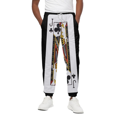 Jack Of Clubs Playing Card Print Cotton Pants