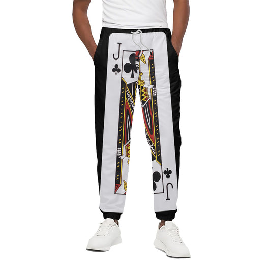 Jack Of Clubs Playing Card Print Cotton Pants