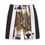 Jack Of Clubs Playing Card Print Cotton Shorts