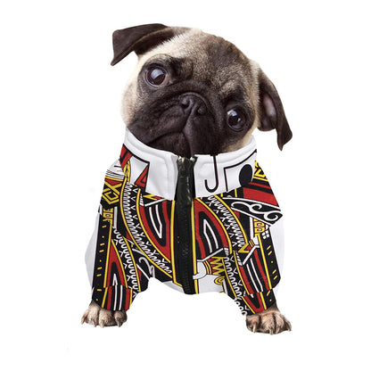 Jack Of Clubs Playing Card Print Dog Zip Up Jacket