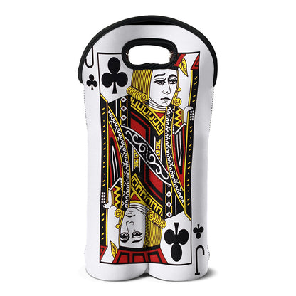 Jack Of Clubs Playing Card Print Double Neoprene Wine Tote